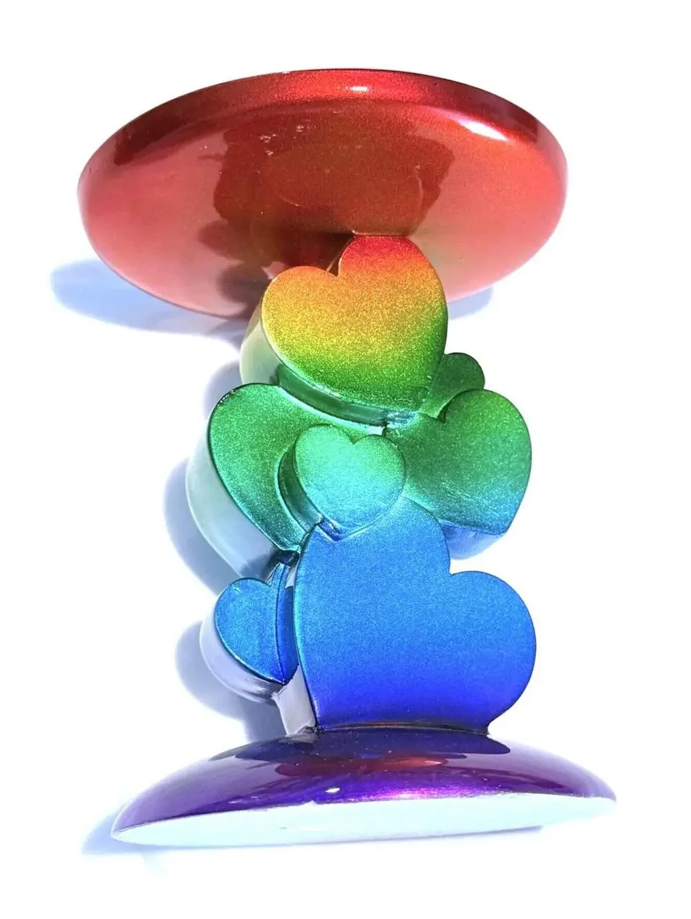 Bath & Body Works Rainbow Ombre Heart Metallic Pedestal Candle Holder